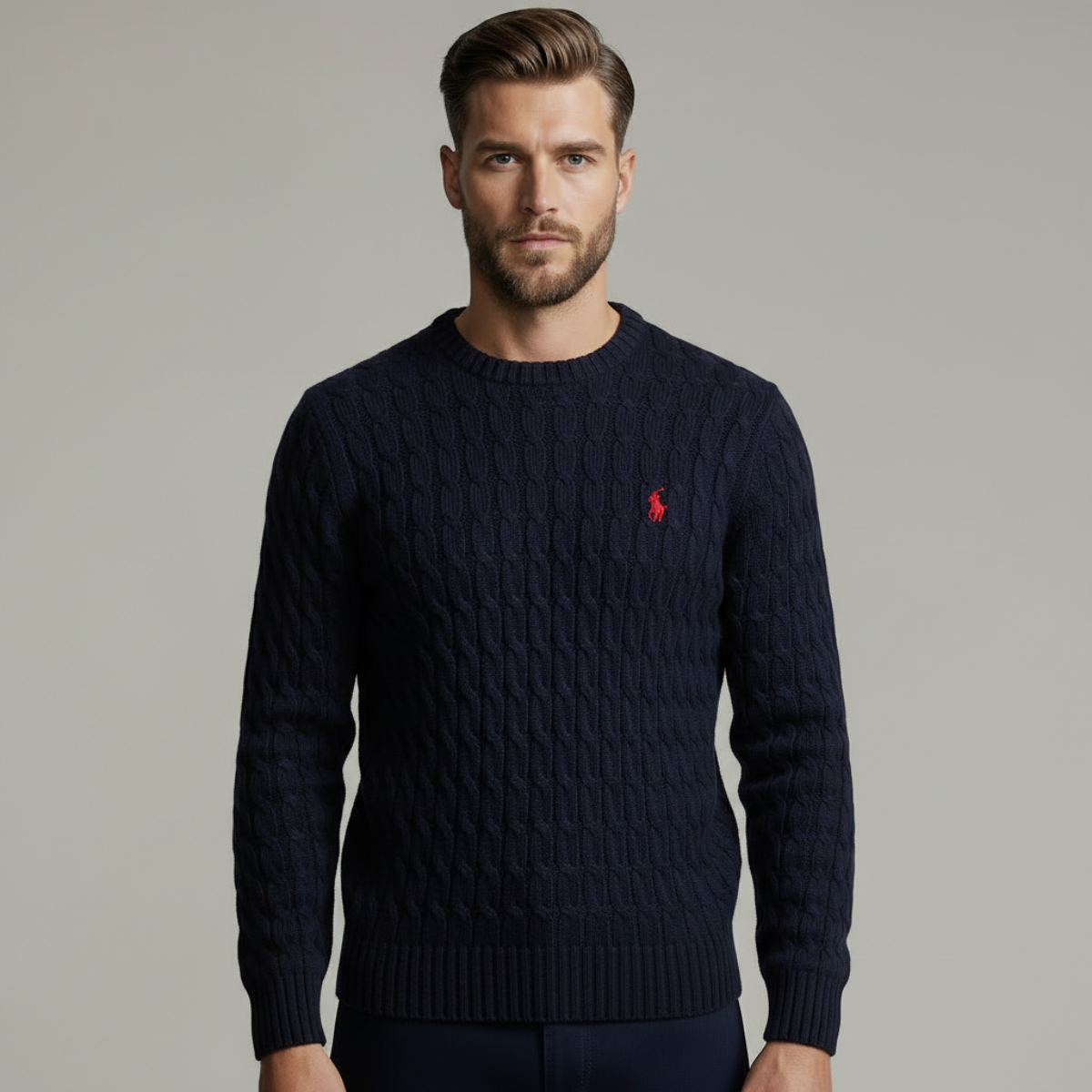 CABLE-KNIT COTTON SWEATER