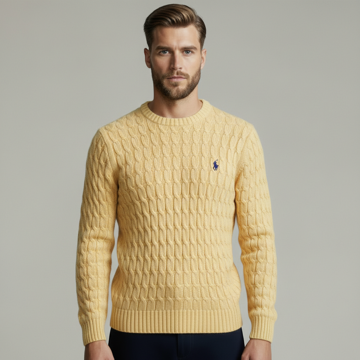 CABLE-KNIT COTTON SWEATER