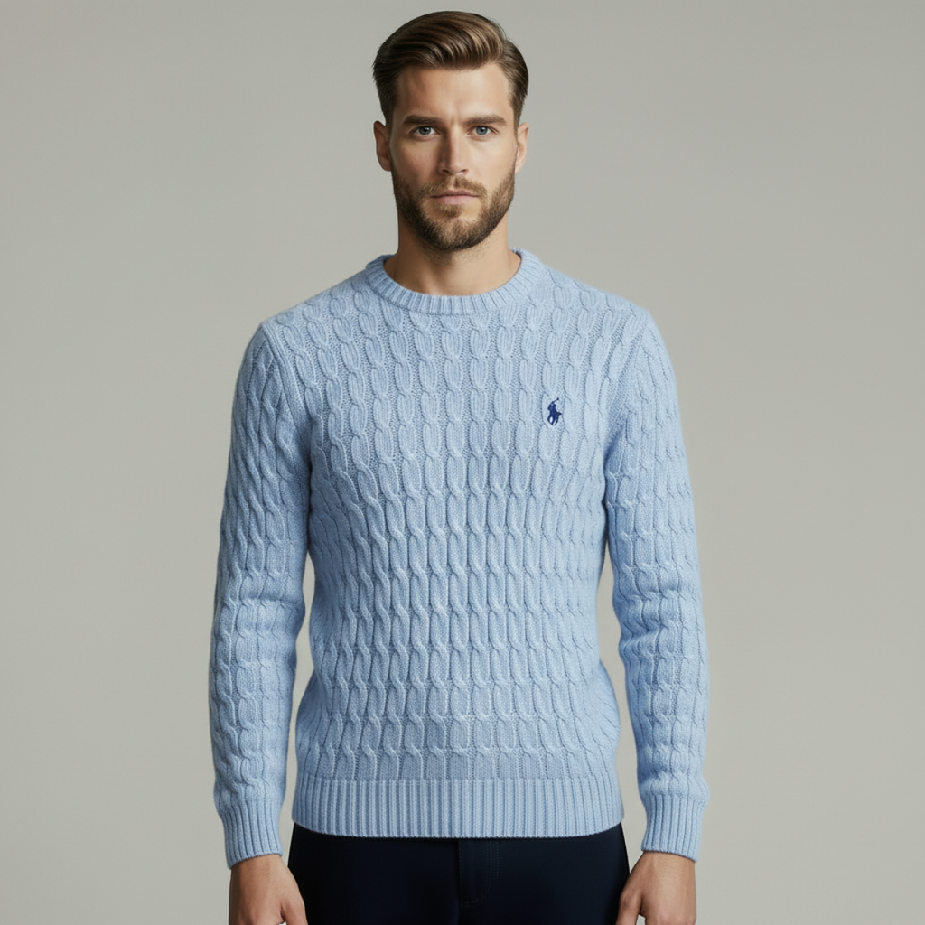 CABLE-KNIT COTTON SWEATER