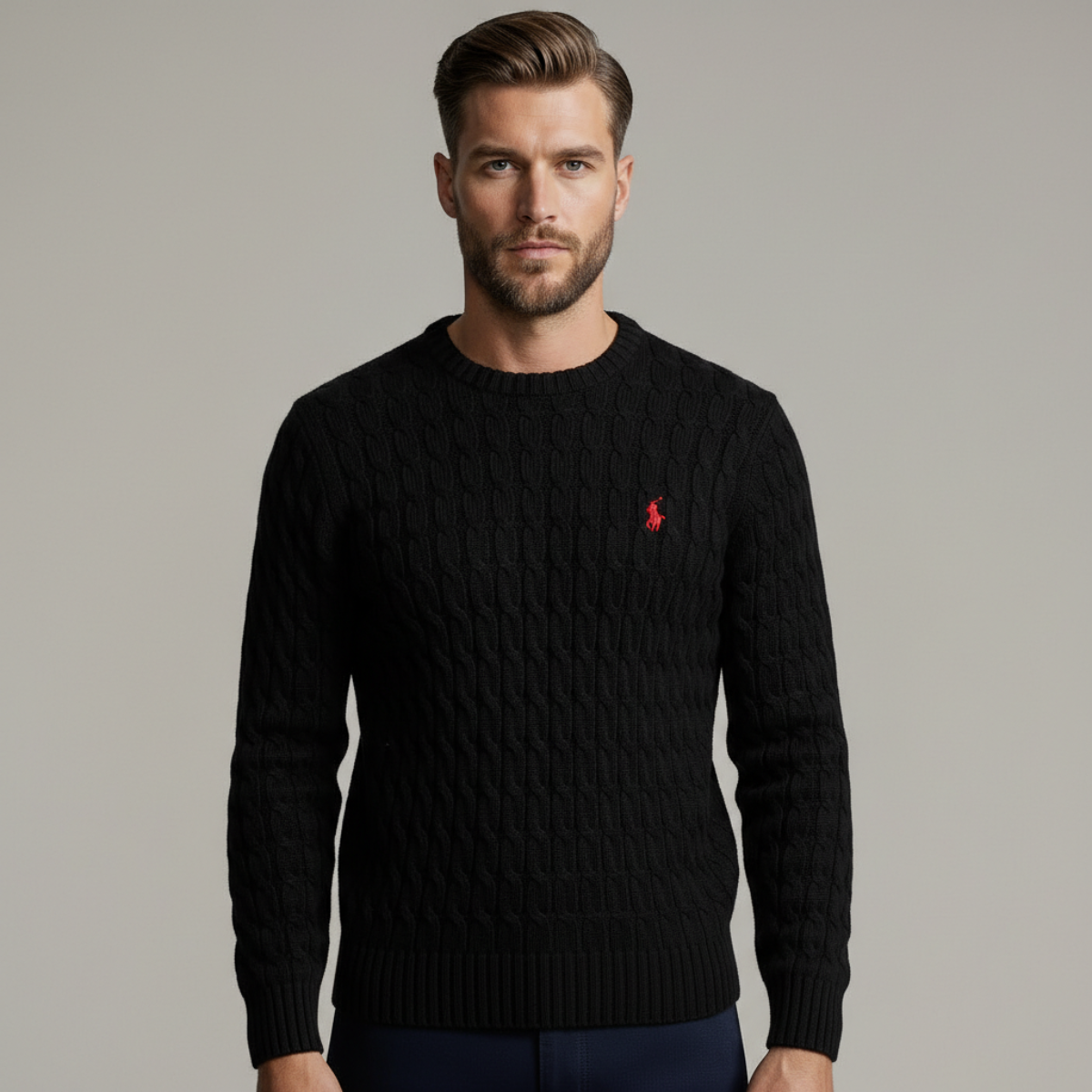CABLE-KNIT COTTON SWEATER