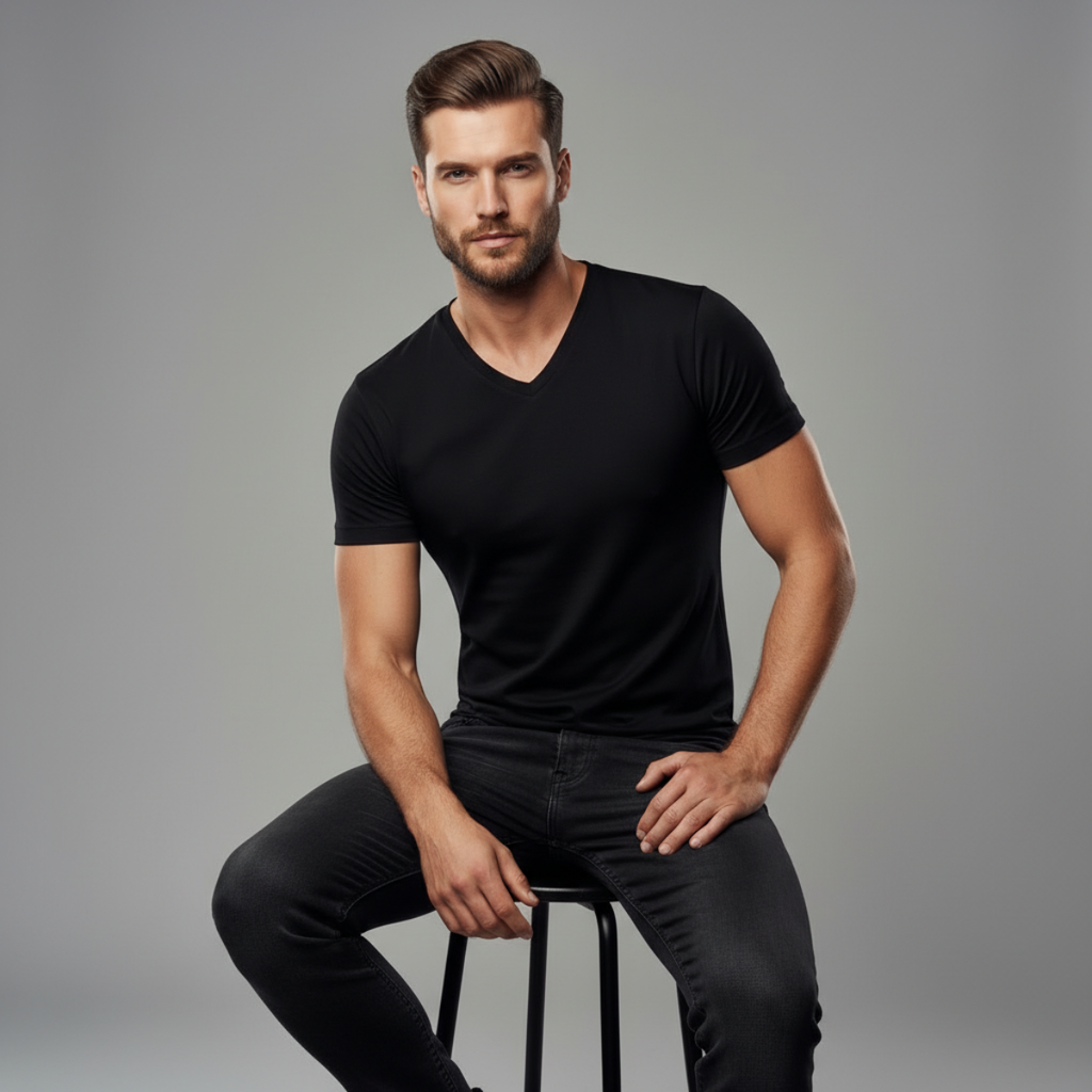DRAKO | Core V-Neck Tee – Black