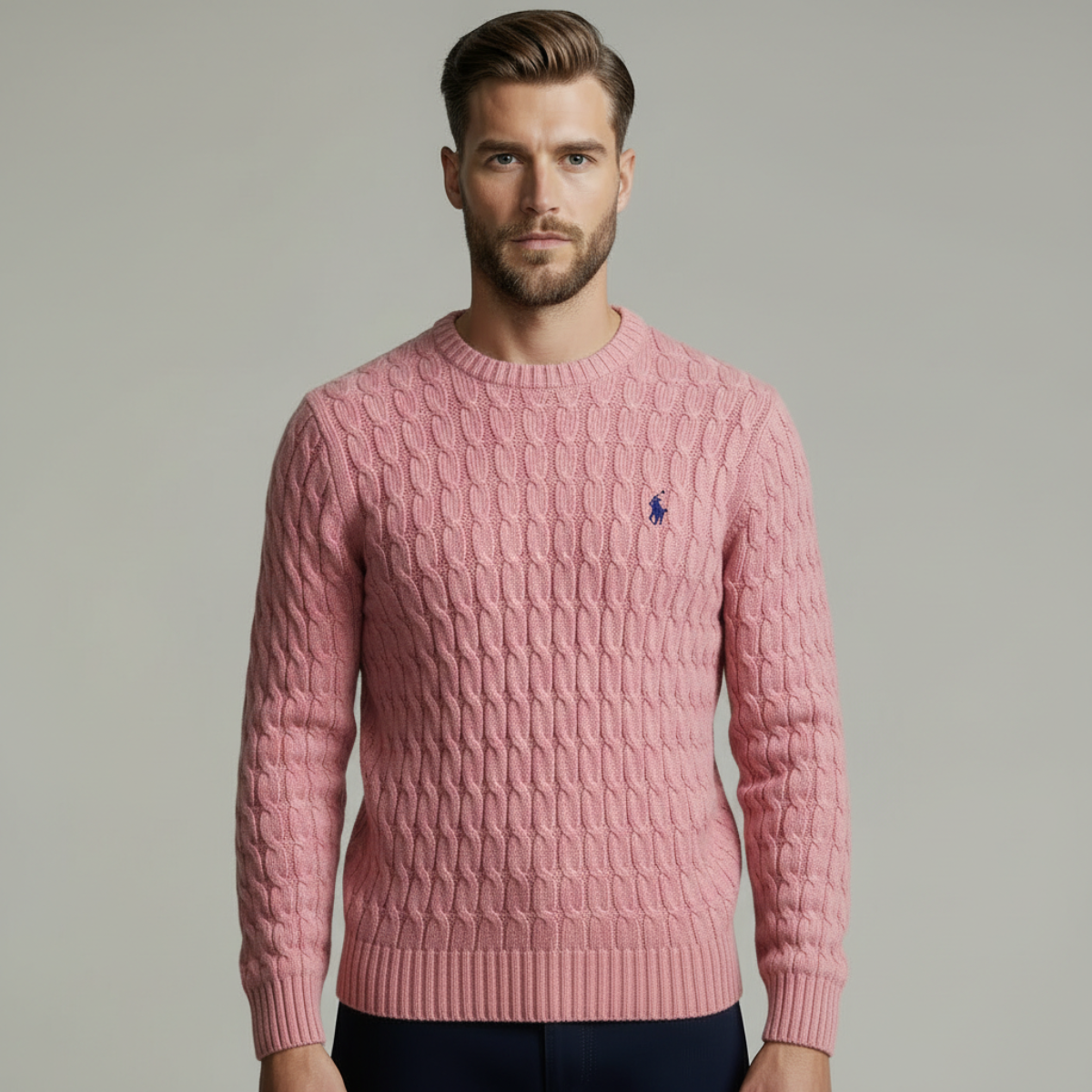 CABLE-KNIT COTTON SWEATER